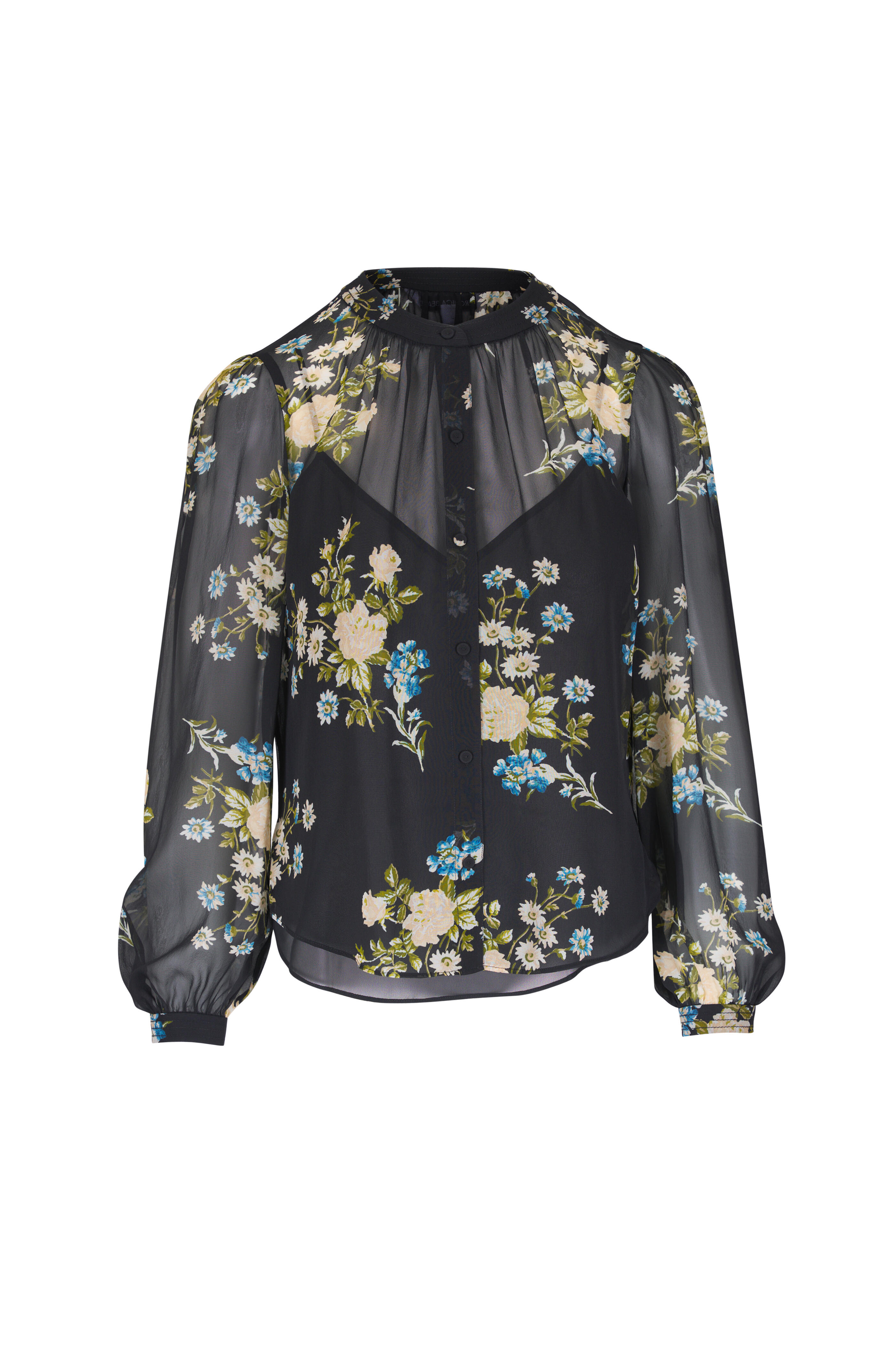Veronica Beard - Ashlynn Black Floral Silk Blouse - view 1