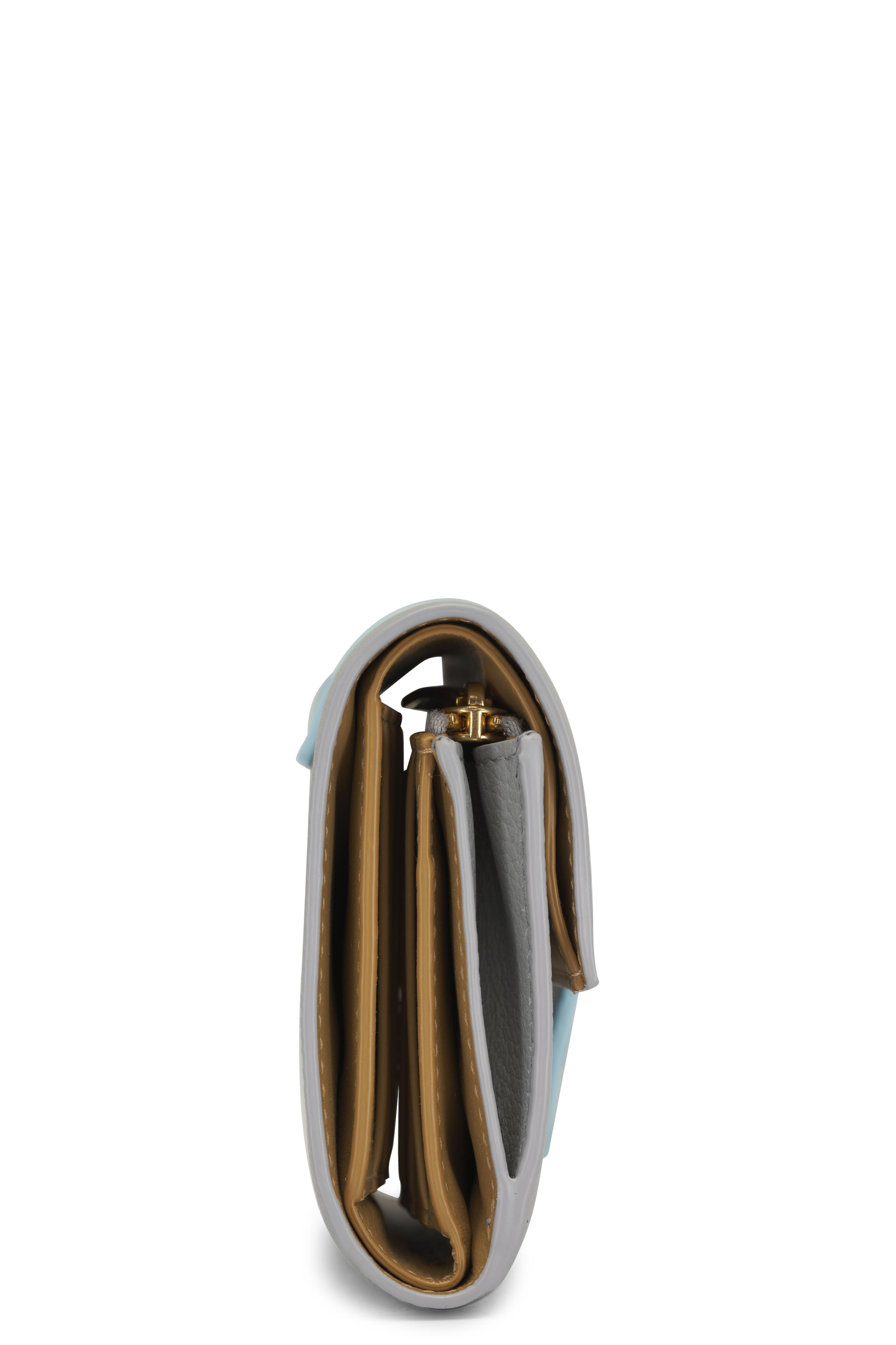 Bottega Veneta - Tag New Sauge, Travertine, Kaki Tri-Fold Wallet