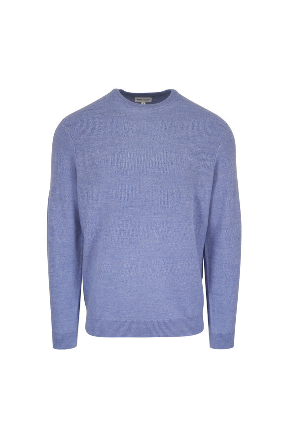 Peter Millar Autumn Crest Light Blue Honeycomb Knit Sweater - view 1
