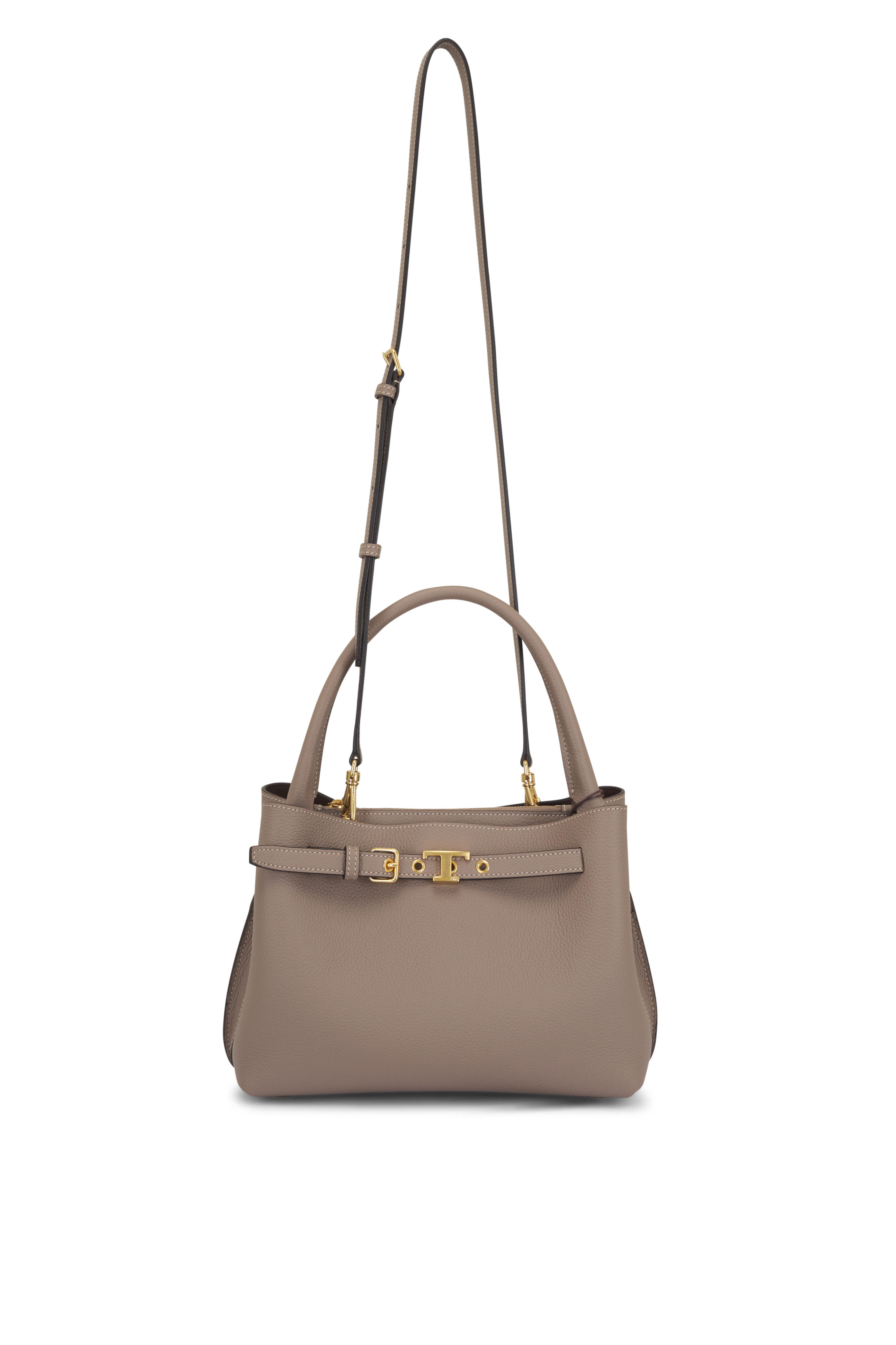 Tod's - Mini T Timeless Creta Chiaro Leather Top Handle