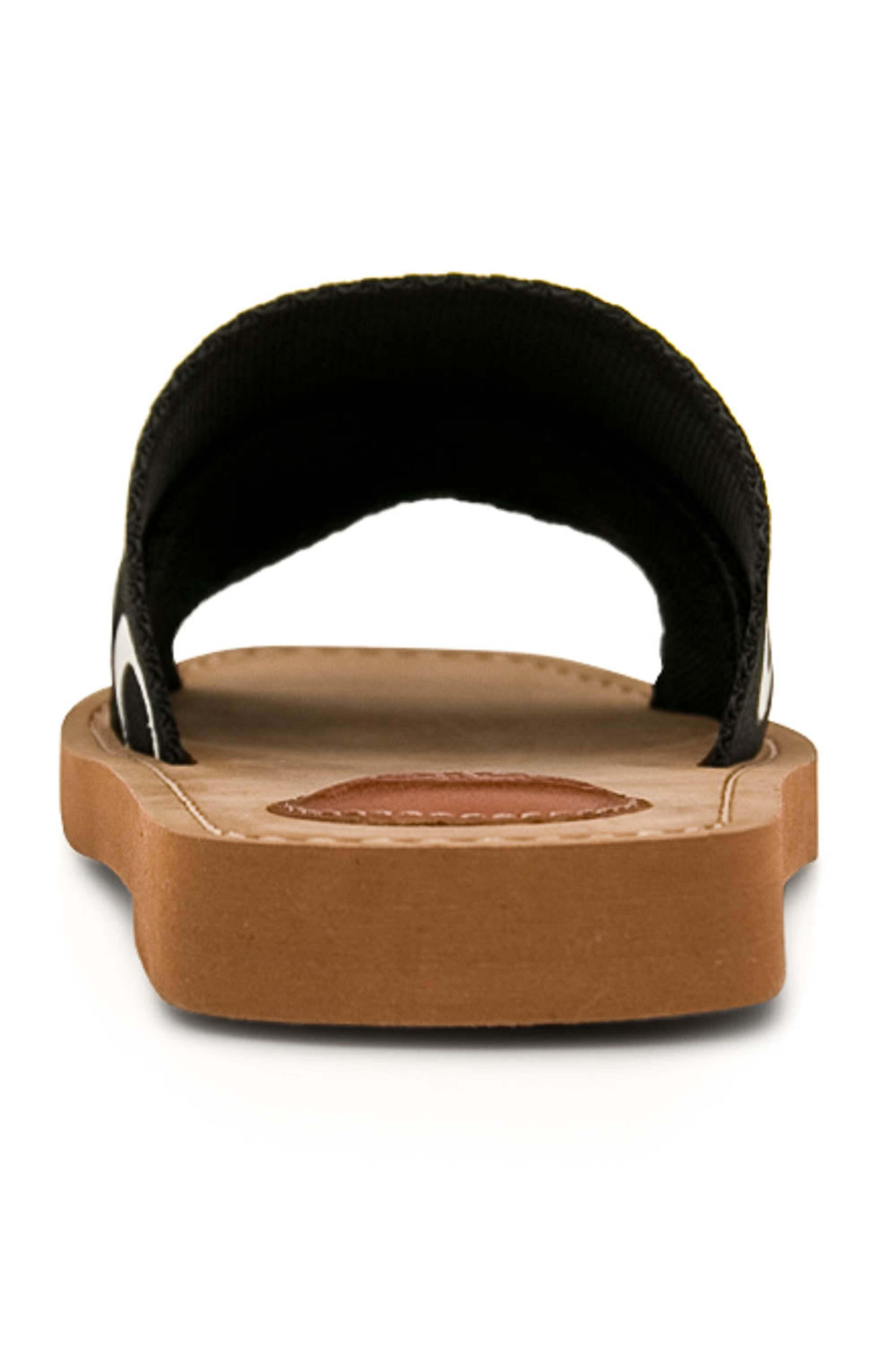 Chloé - Woody Flat Mule in Black Canvas