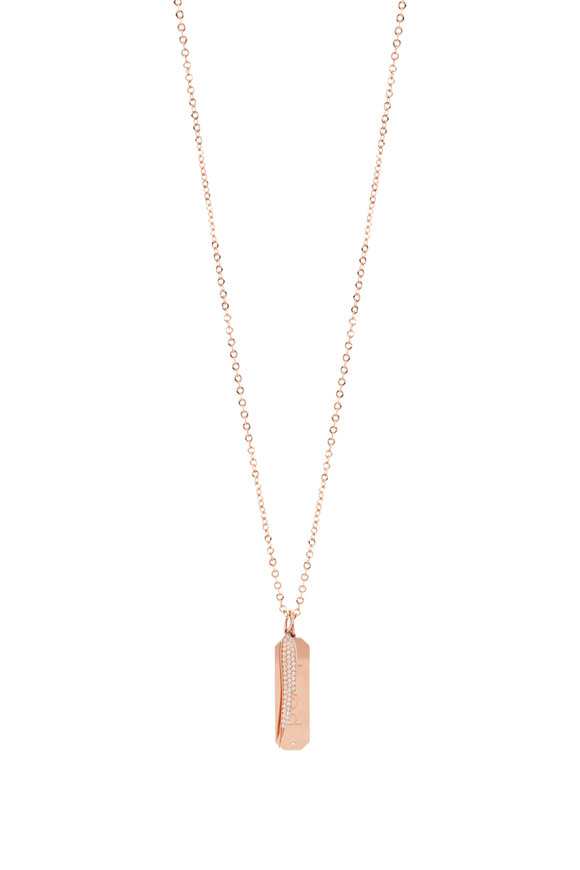 Genevieve Lau - Diamond Angel Wing & Loved Tag Necklace