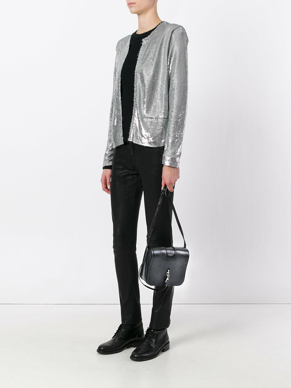Saint Laurent - Charlotte Black Grained Leather Small Crossbody