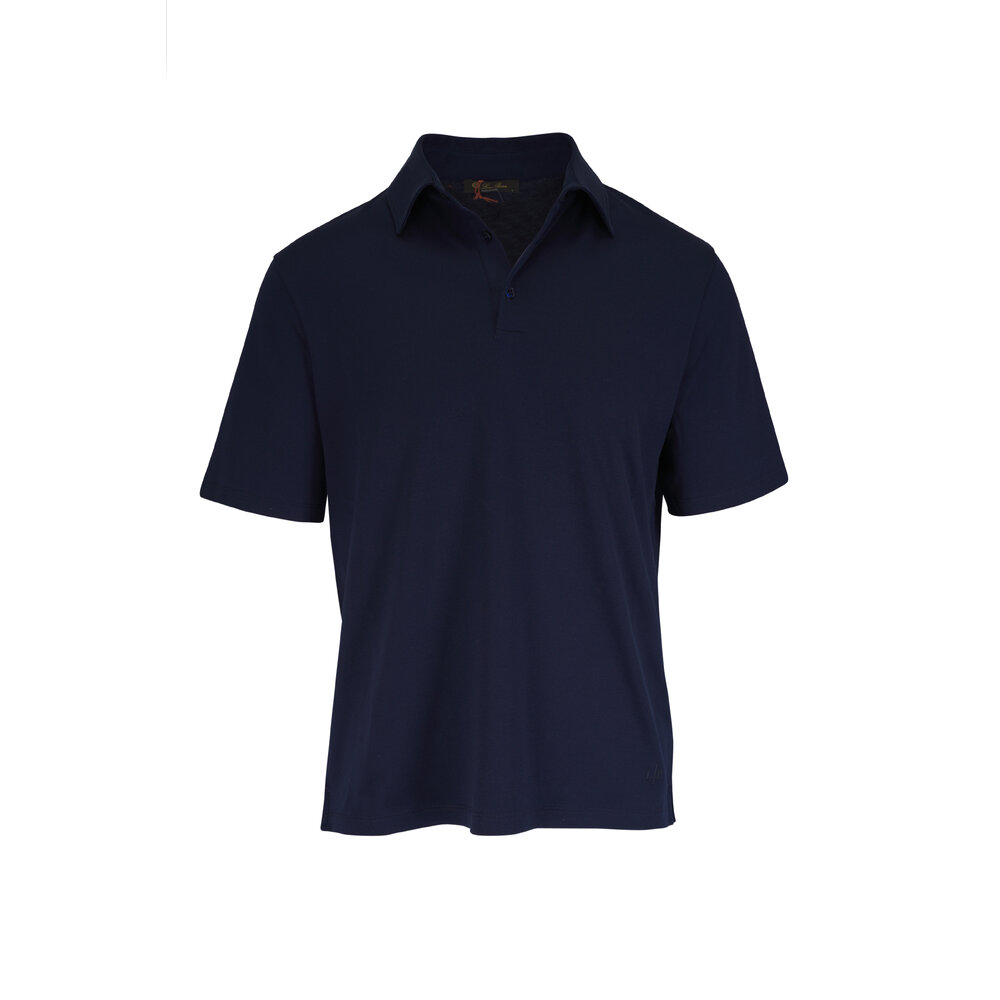Loro Piana - Navy Sea Island Cotton Polo | Mitchell Stores