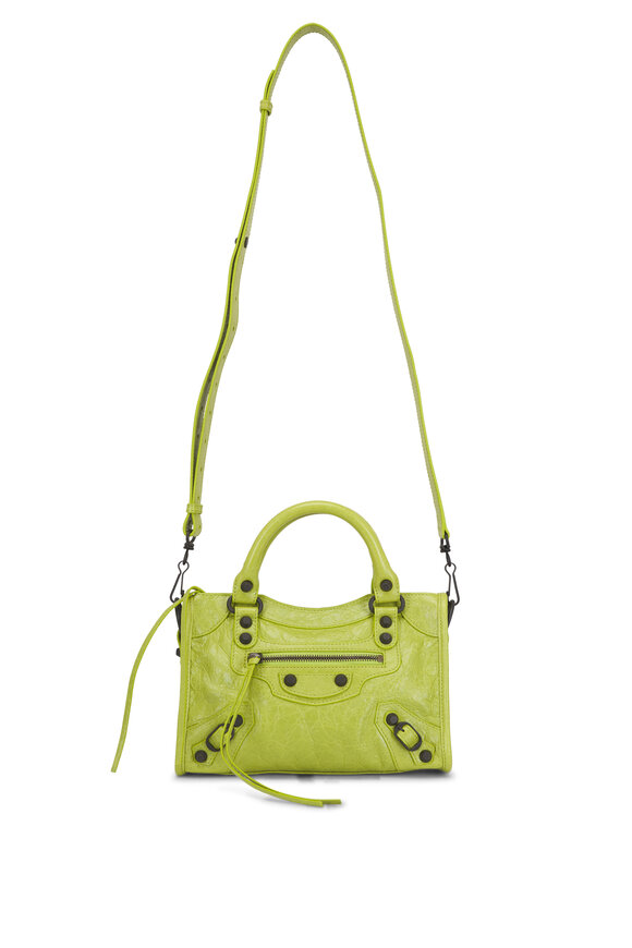 Balenciaga Mini Le City Pistache Leather Top Handle Bag