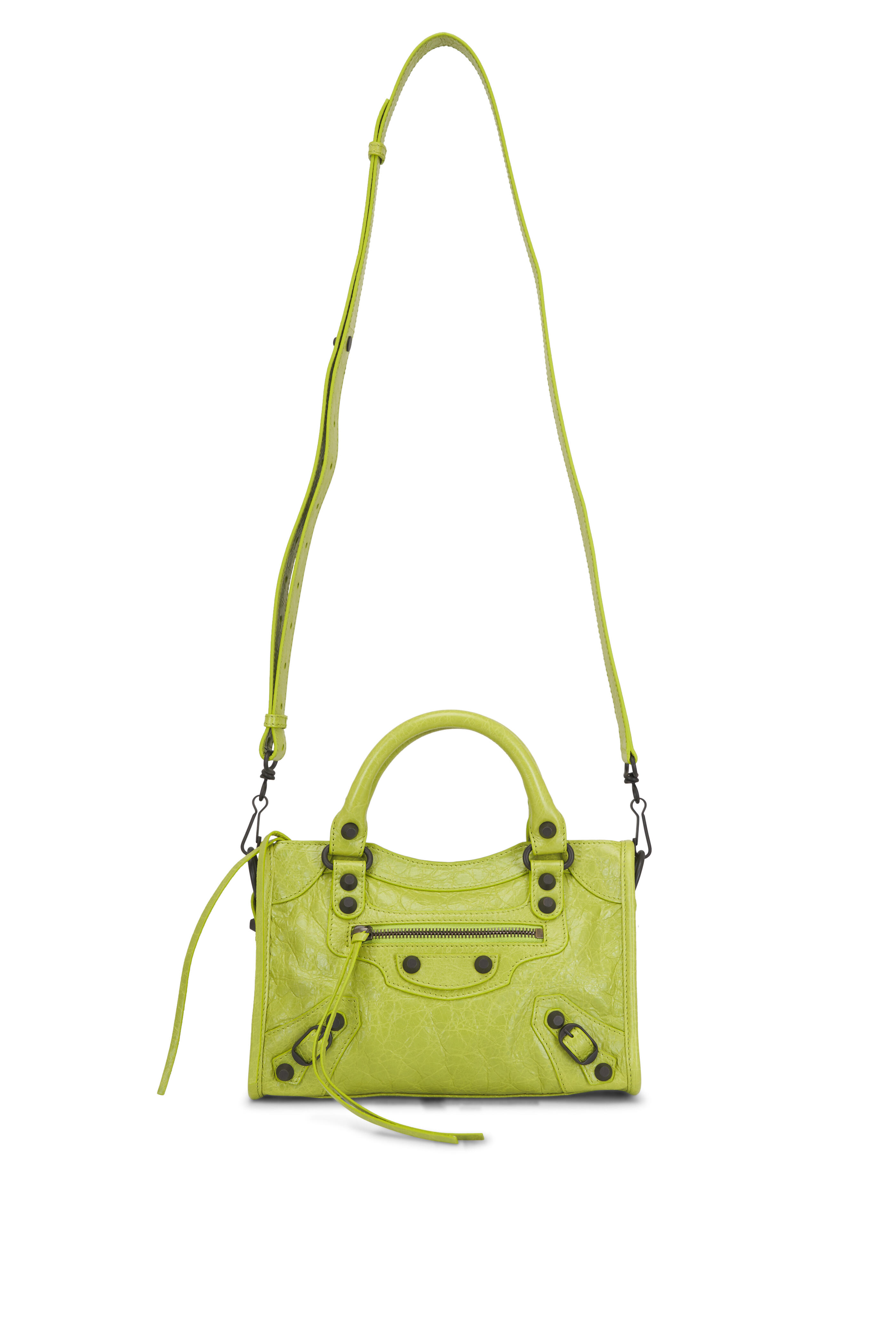 Balenciaga - Mini Le City Pistache Leather Top Handle Bag