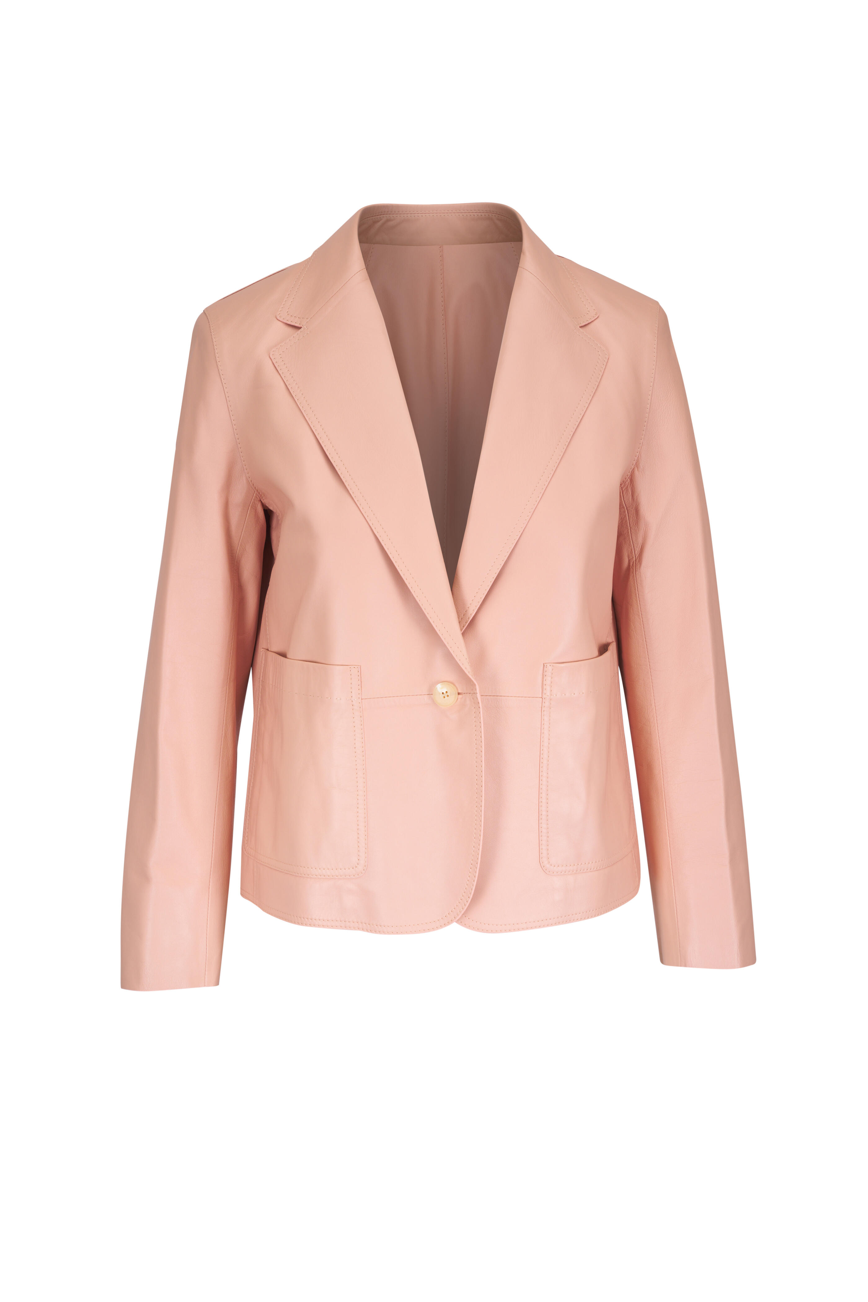 Lafayette 148 New York - Shell Leather Cropped Boyfriend Jacket