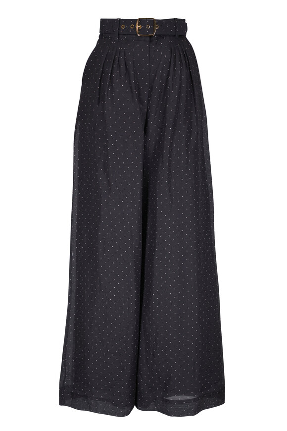パンツ Bluelea Silk wool grosgrain pants Tencel Denim Woven Wide Leg Pants | Karen Millen