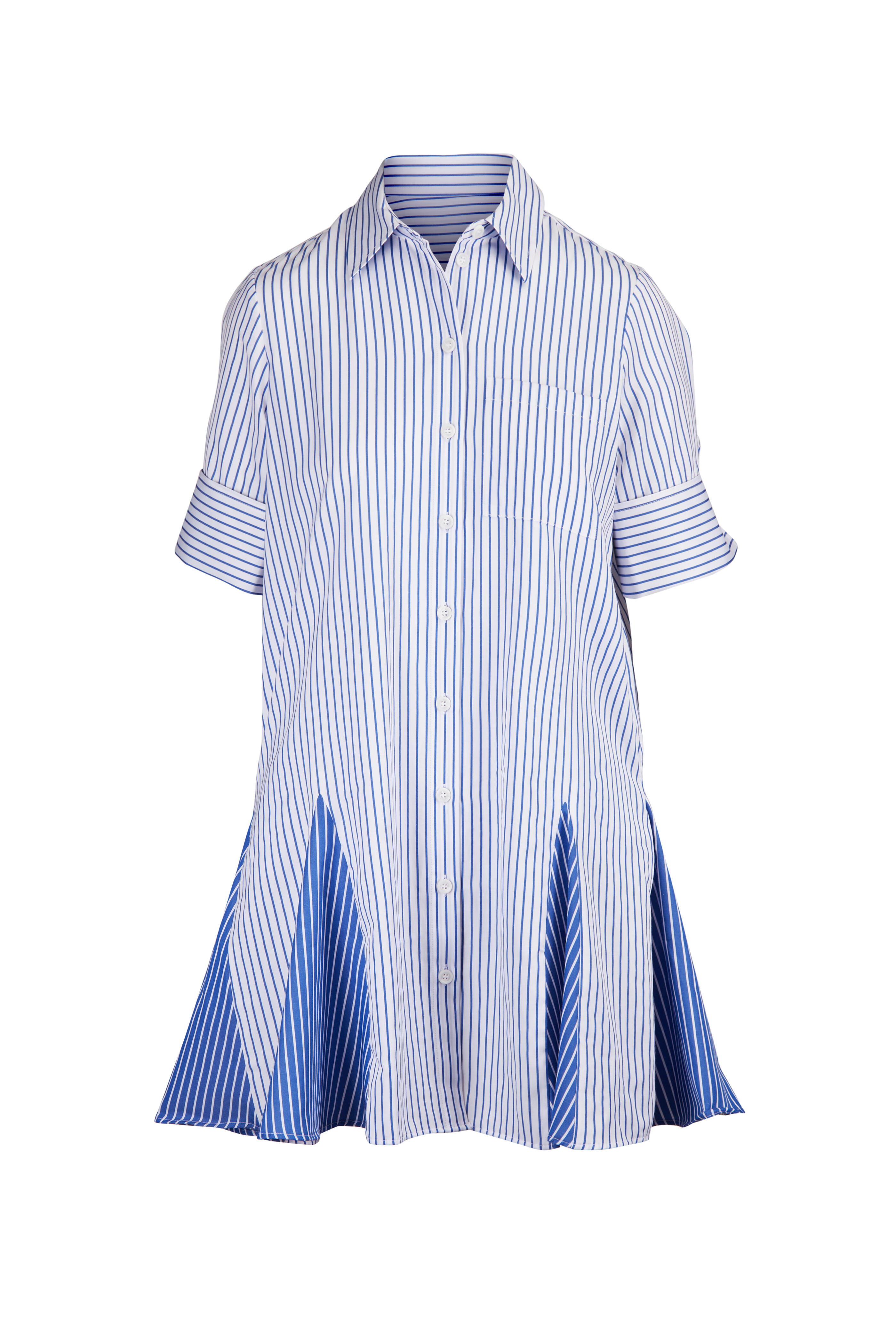 Theo The Label - Echo Mix Blue Stripe Shirtdress - view 1