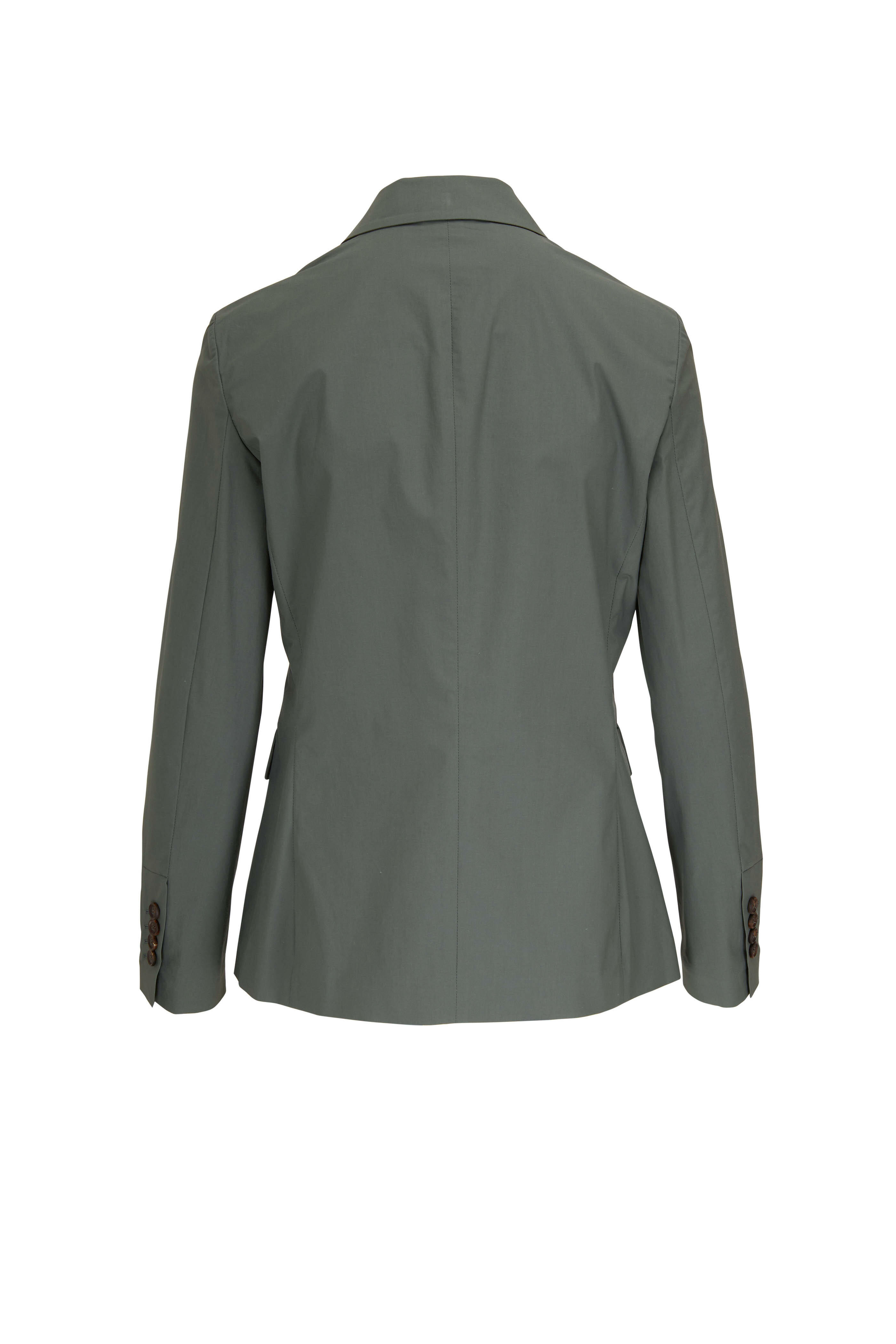 Brunello Cucinelli - Forest Green Poplin Double-Breasted Jacket
