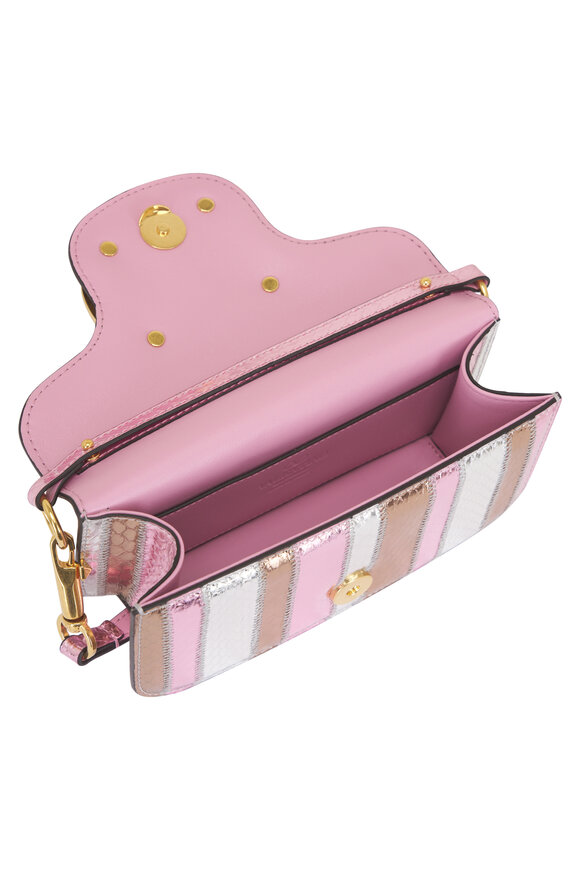 Valentino Garavani Small Loco Metallic Stripe Shoulder Bag - view 5