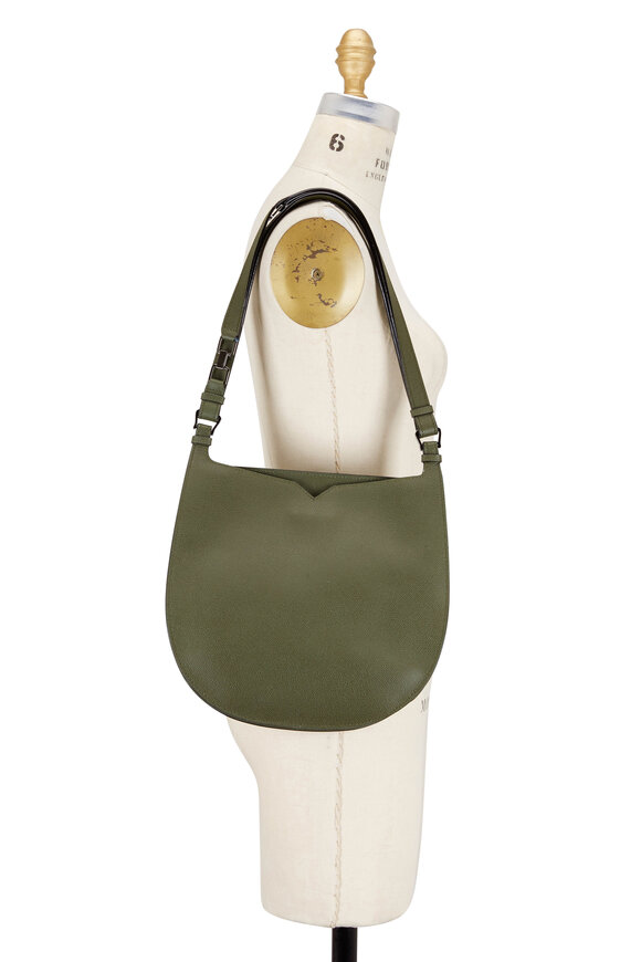 Valextra - Weekend Moss Saffiano Convertible Small Hobo Bag