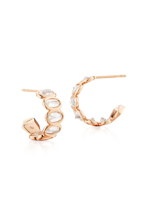 Paolo Costagli - Rose Gold & Ombré White Sapphire Hoops