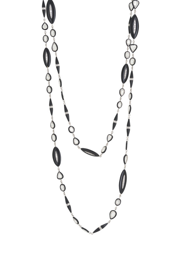 Sutra Diamond Black Ceramic Necklace 