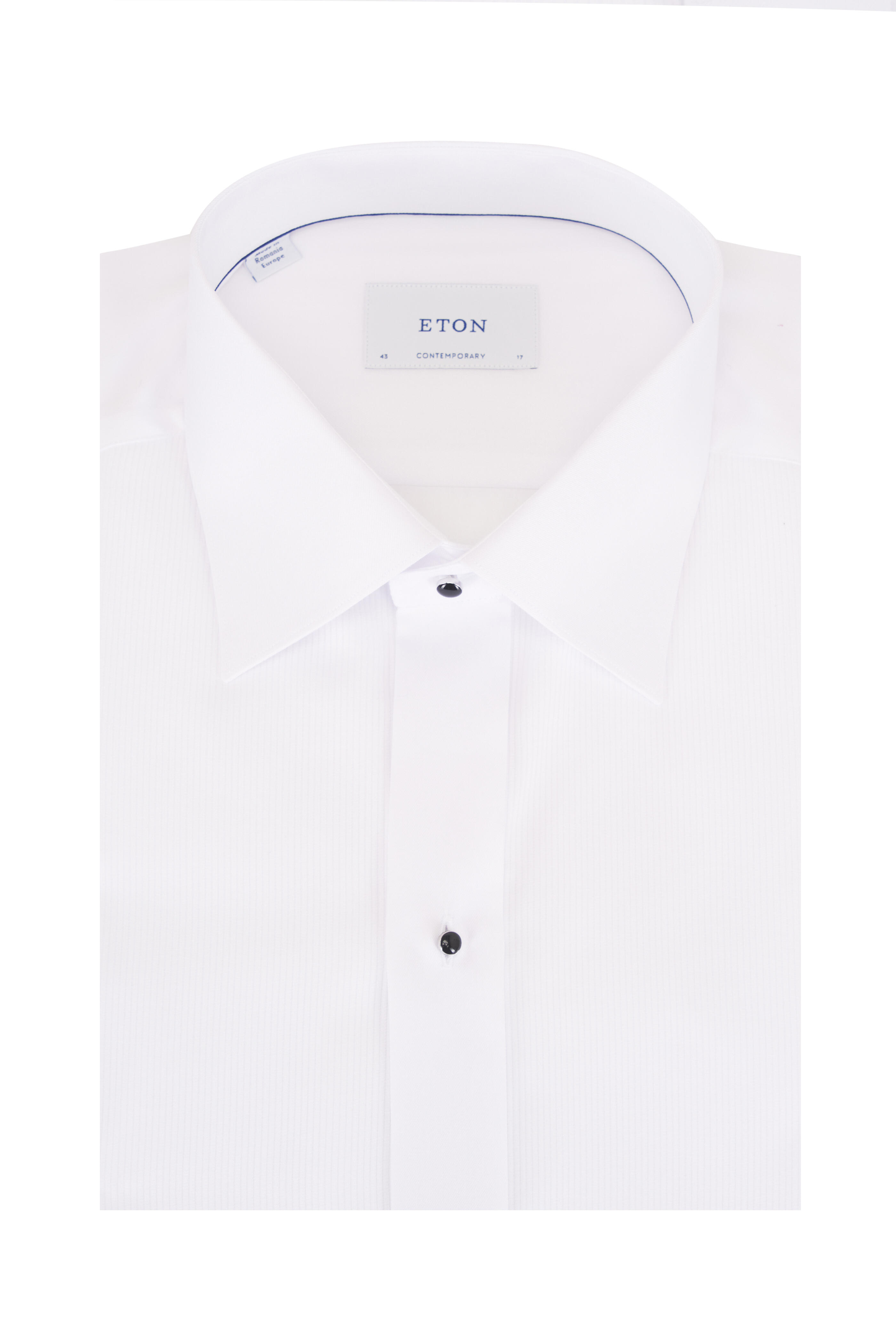 Eton - White Cotton Plissé Tuxedo Shirt