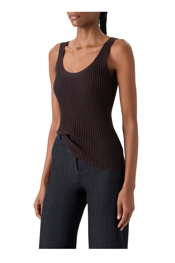 Akris Punto Mocca Ribbed Knit Tank - view 4