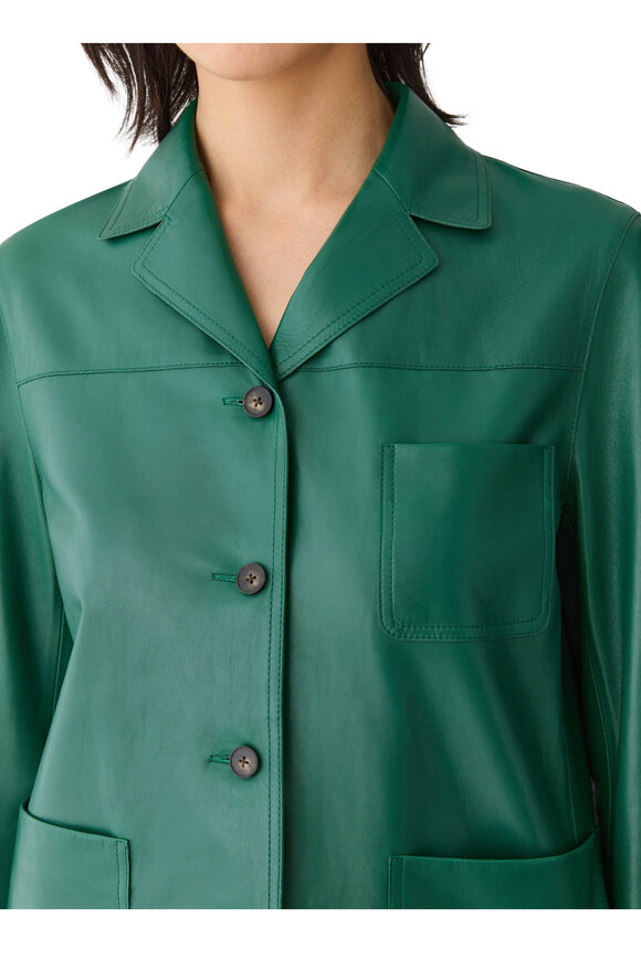 Lafayette 148 New York Grass Leather Three Pocket Jacket - view 4