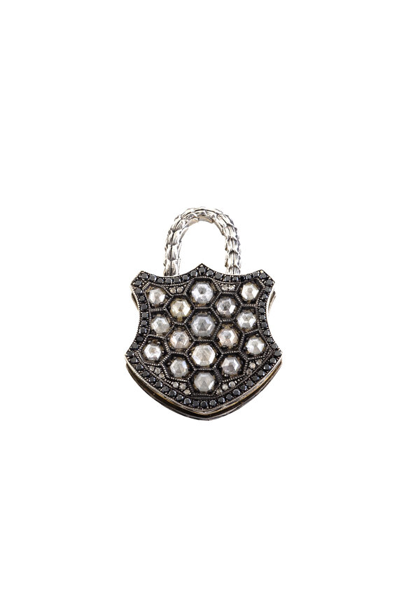 Sevan Bicakci Mixed Diamond & metal Padlock Pendant
