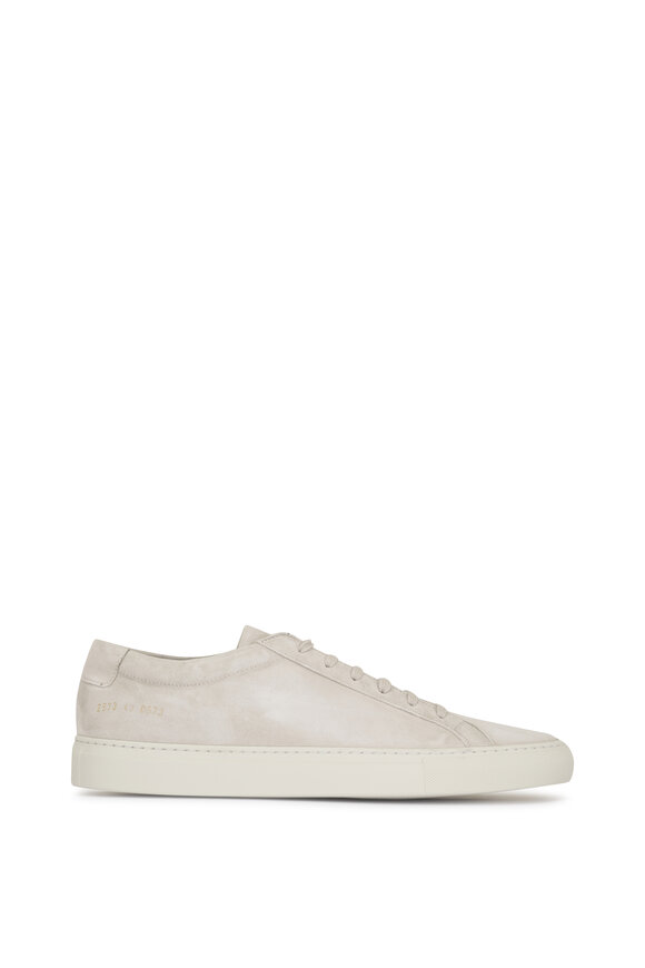 Common Projects Achilles Premium Light Gray Suede Low Top Sneaker - view 3