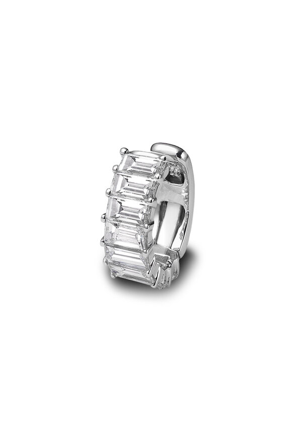 Nam Cho 18k White Gold Diamond Baguette Ear Cuff Clip - view 1