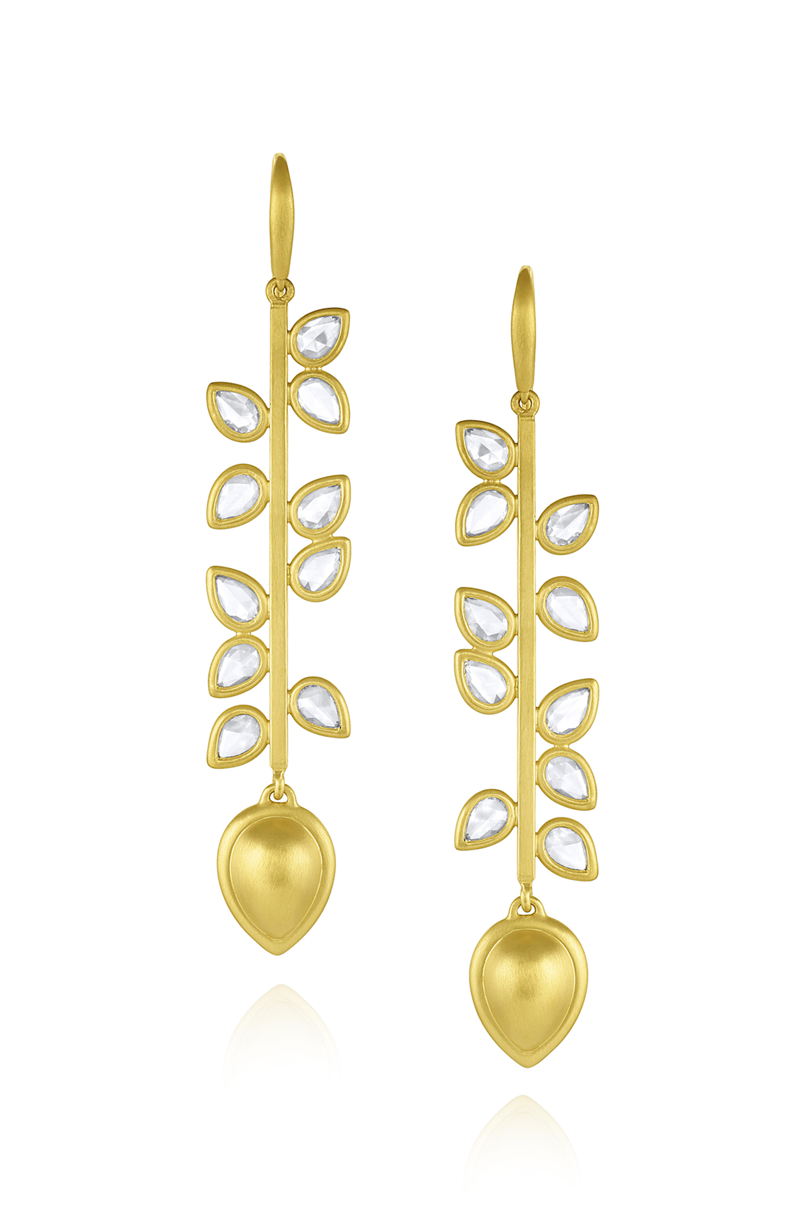 Leigh Maxwell - 18k Yellow Gold Diamond Bahari Stick Earring - view 1