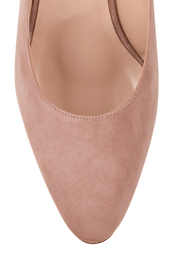 Manolo Blahnik - Allurasa Neutral Suede Slingback, 50mm