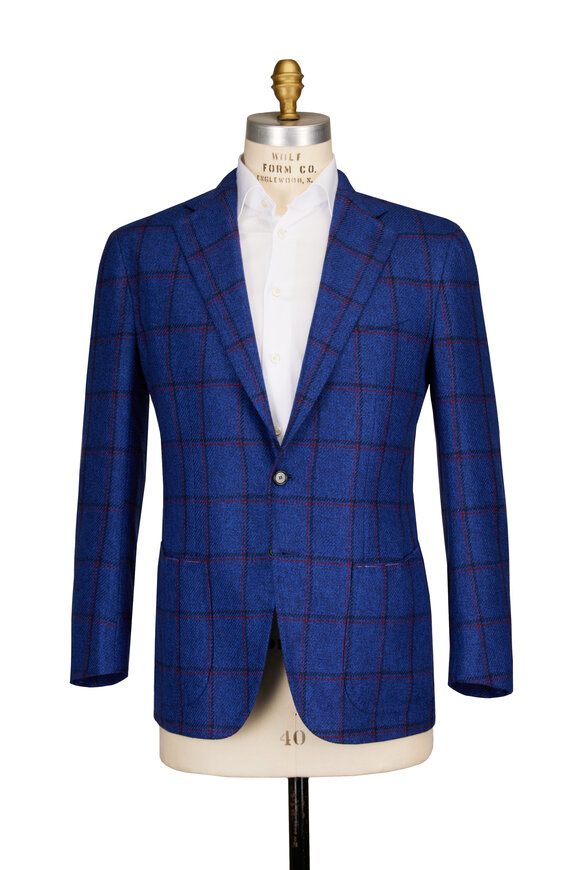 Cesare Attolini Royal Blue Windowpane Sportcoat - view 2