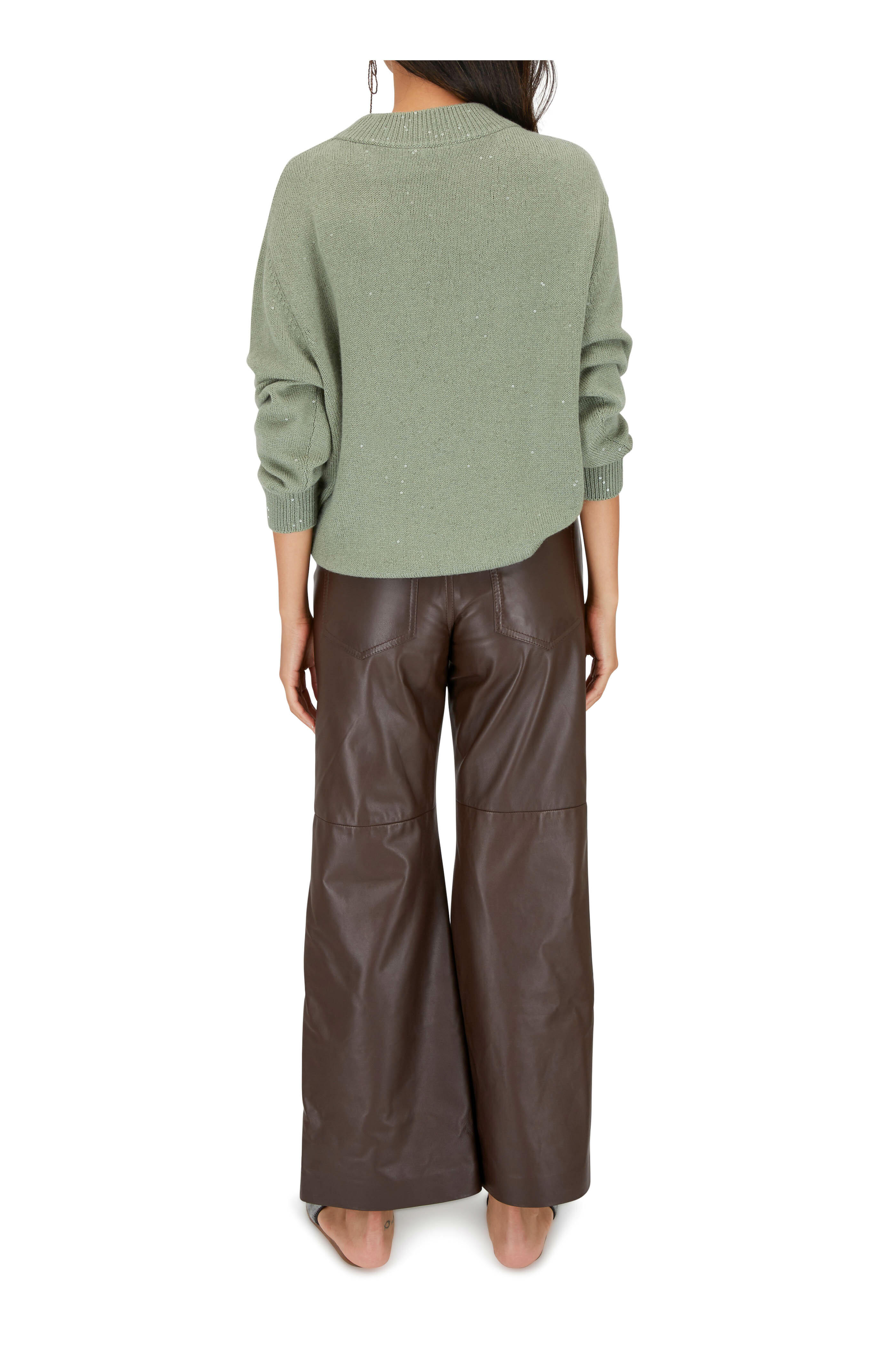 Brunello Cucinelli - Rosemary Cashmere & Silk Paillette Mock Sweater