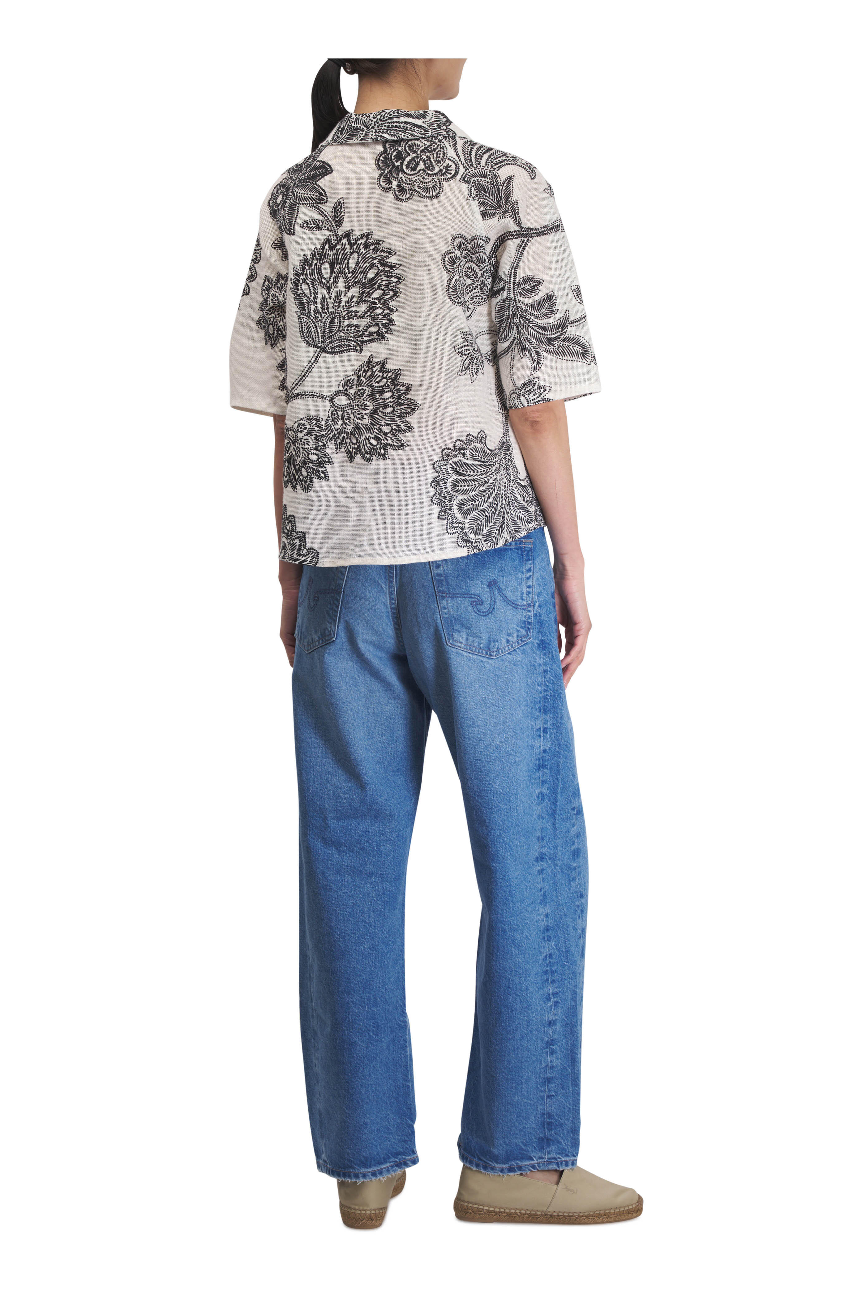 Peter Cohen - Trudy Black & White Floral Print Blouse