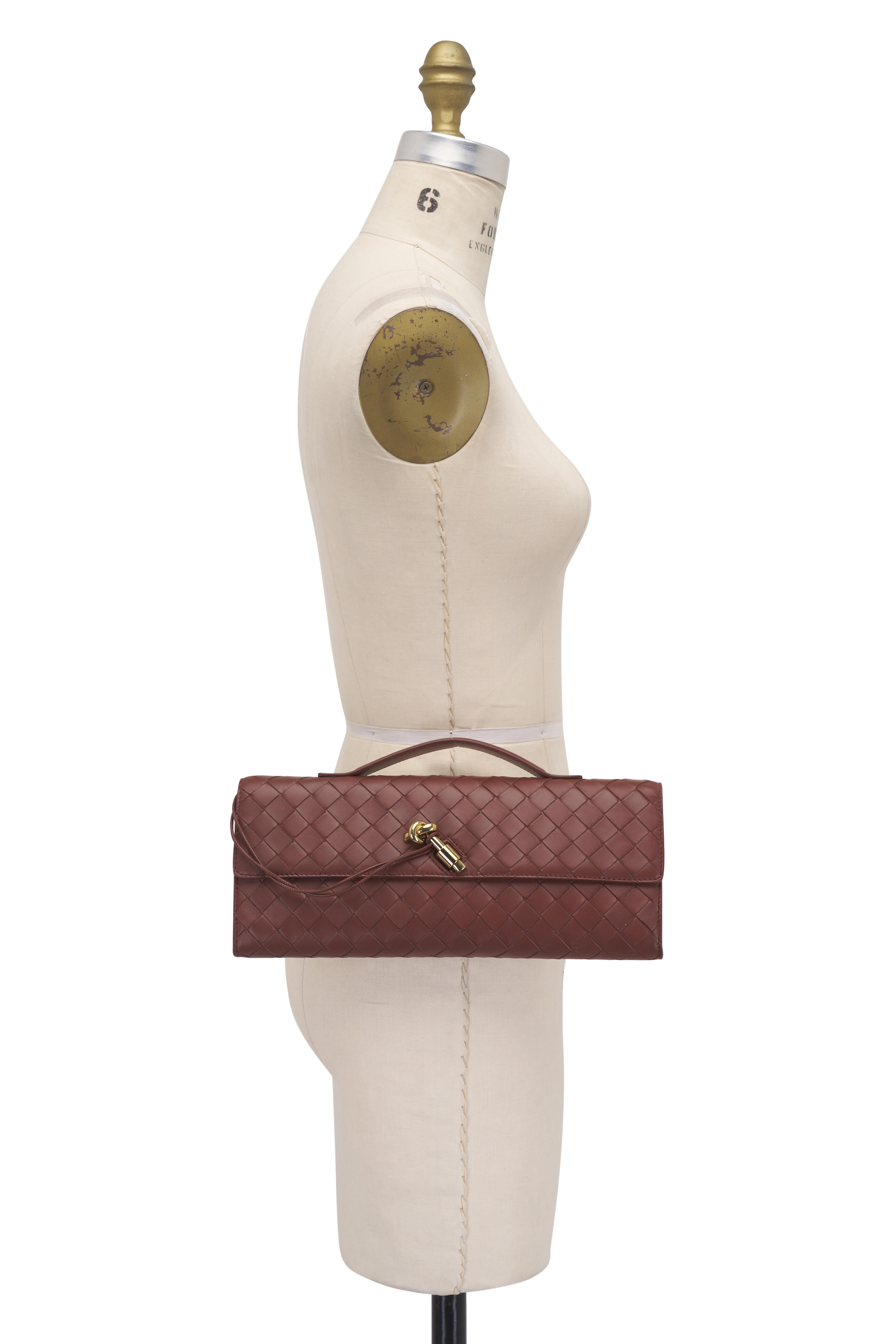Bottega Veneta - Andiamo Sapele Intrecciato Leather Clutch