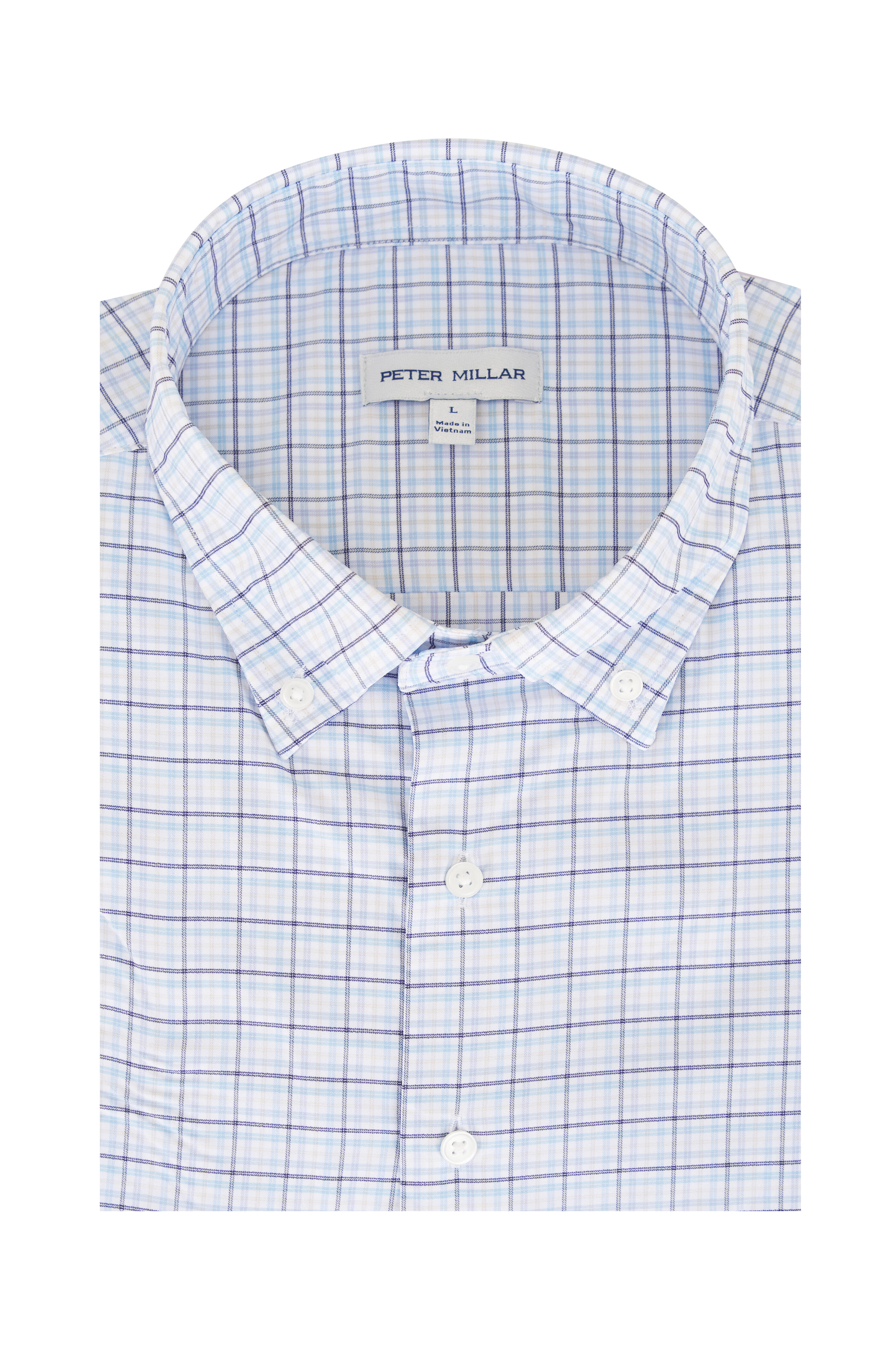 Peter Millar - Casey Cottage Blue Performance Twill Sport Shirt