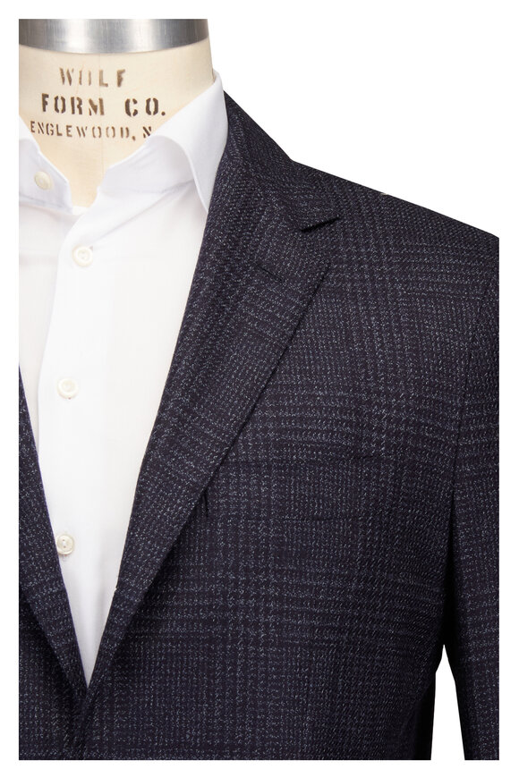 Sartorio Navy & Gray Plaid Wool Sportcoat - view 1
