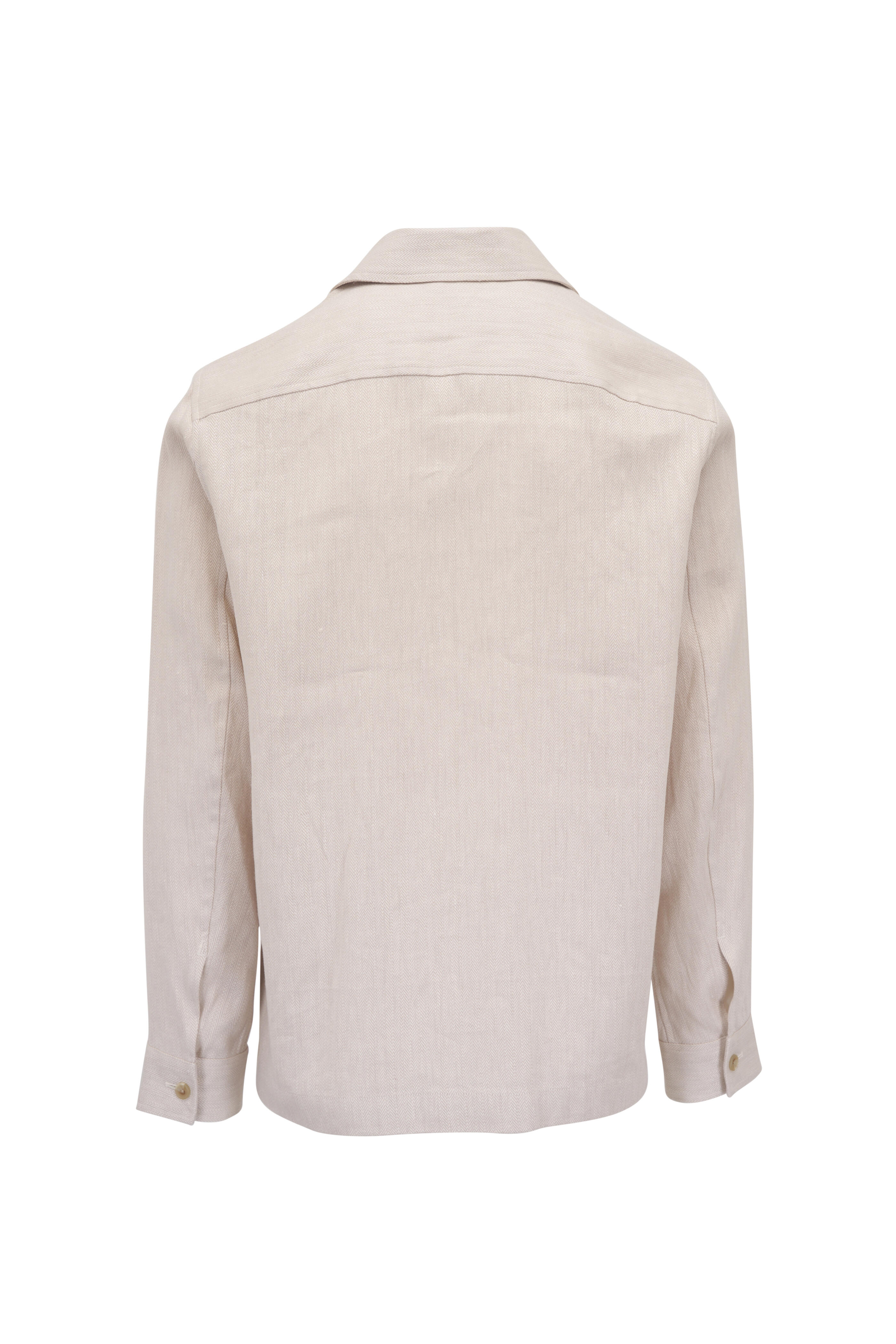 Vince - Natural Herringbone Linen & Cotton Shirt Jacket