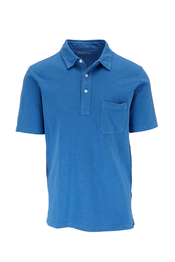 Faherty Brand Sunwashed Cobalt Blue Polo