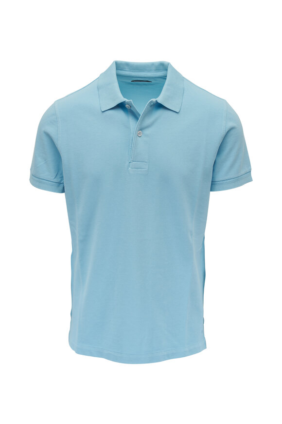 Tom Ford Sky Blue Cotton Tennis Piquet Polo