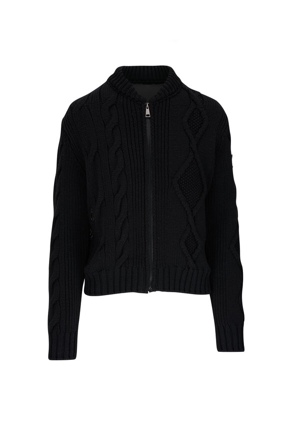Moncler Black Cable Knit Puffer Jacket 
