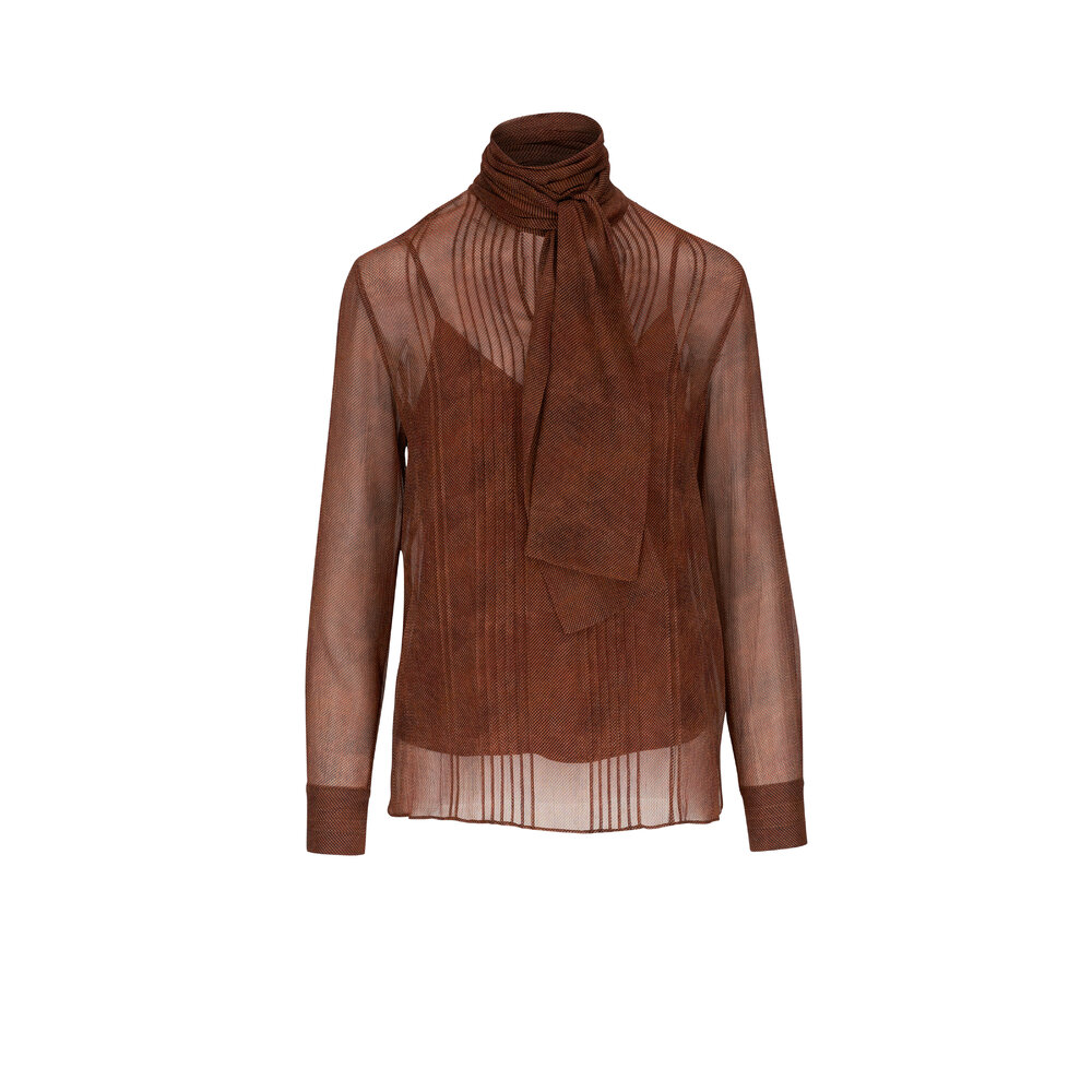 トゥディフル新品　chadbray shirring blouse 28600円　brown