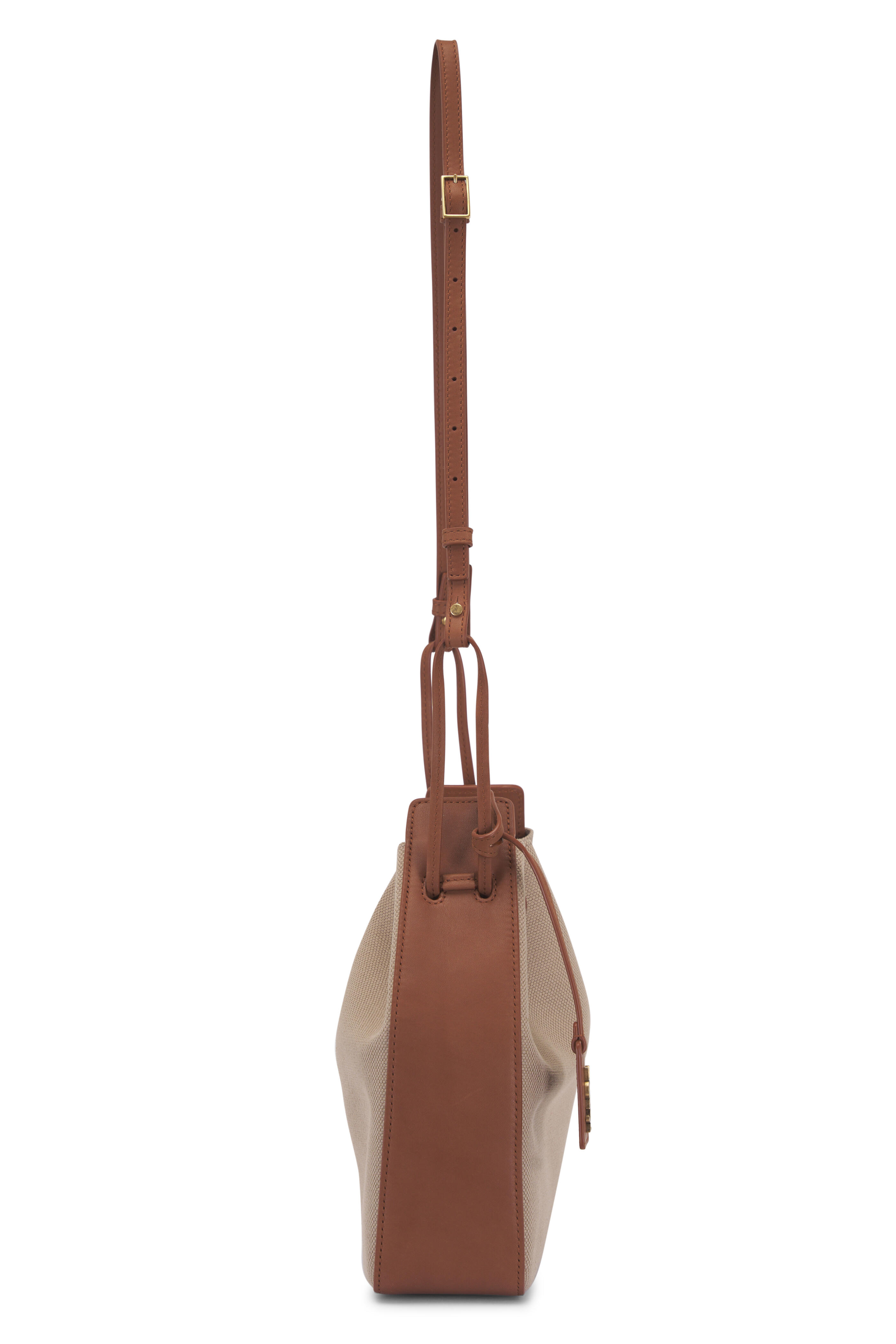 Saint Laurent - Desert Canvas & Leather Bucket Bag