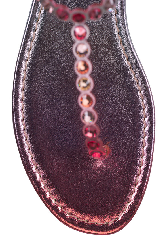 Aquazzura Tequila Flamingo Pink Embellished Thong Sandal - view 5