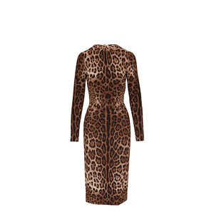 DOLCE & GABBANA Leopard printed cady sleeveless dress - Animalier