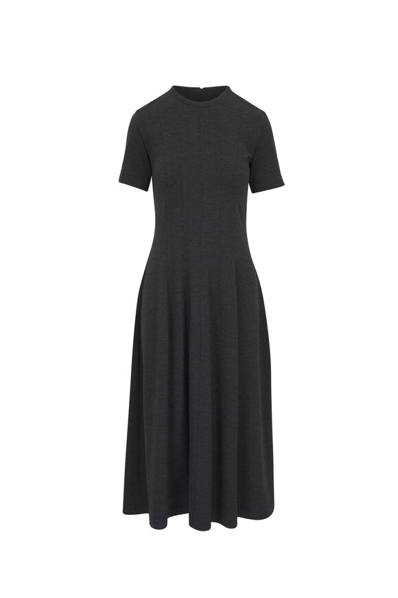 Brunello Cucinelli Anthracite Fitted Jersey Dress 