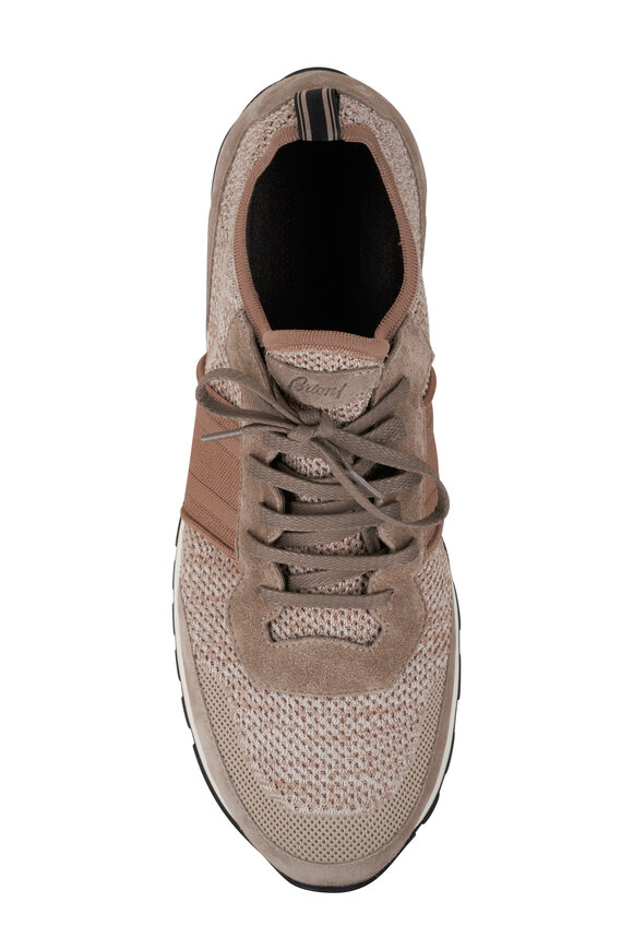 Brioni - Light Brown & Beige Knit Running Sneaker