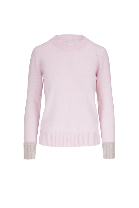 Kinross Quartz & Agate Contrast Trim Crewneck Sweater