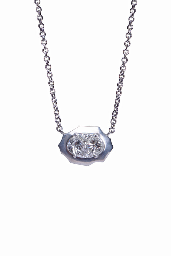 Sylva & Cie Mini Mosaic Diamond Pendant Necklace
