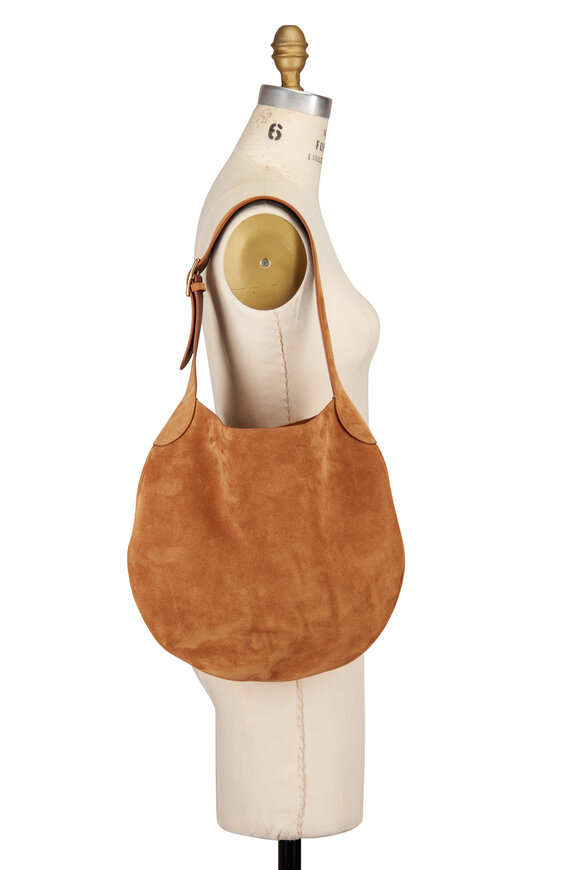 Nili Lotan Jagger Tawny Suede Shoulder Bag - view 5