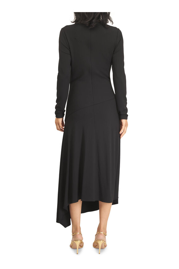 Michael Kors Collection Black Stretch Matte Jersey Asymmetric Dress - view 3