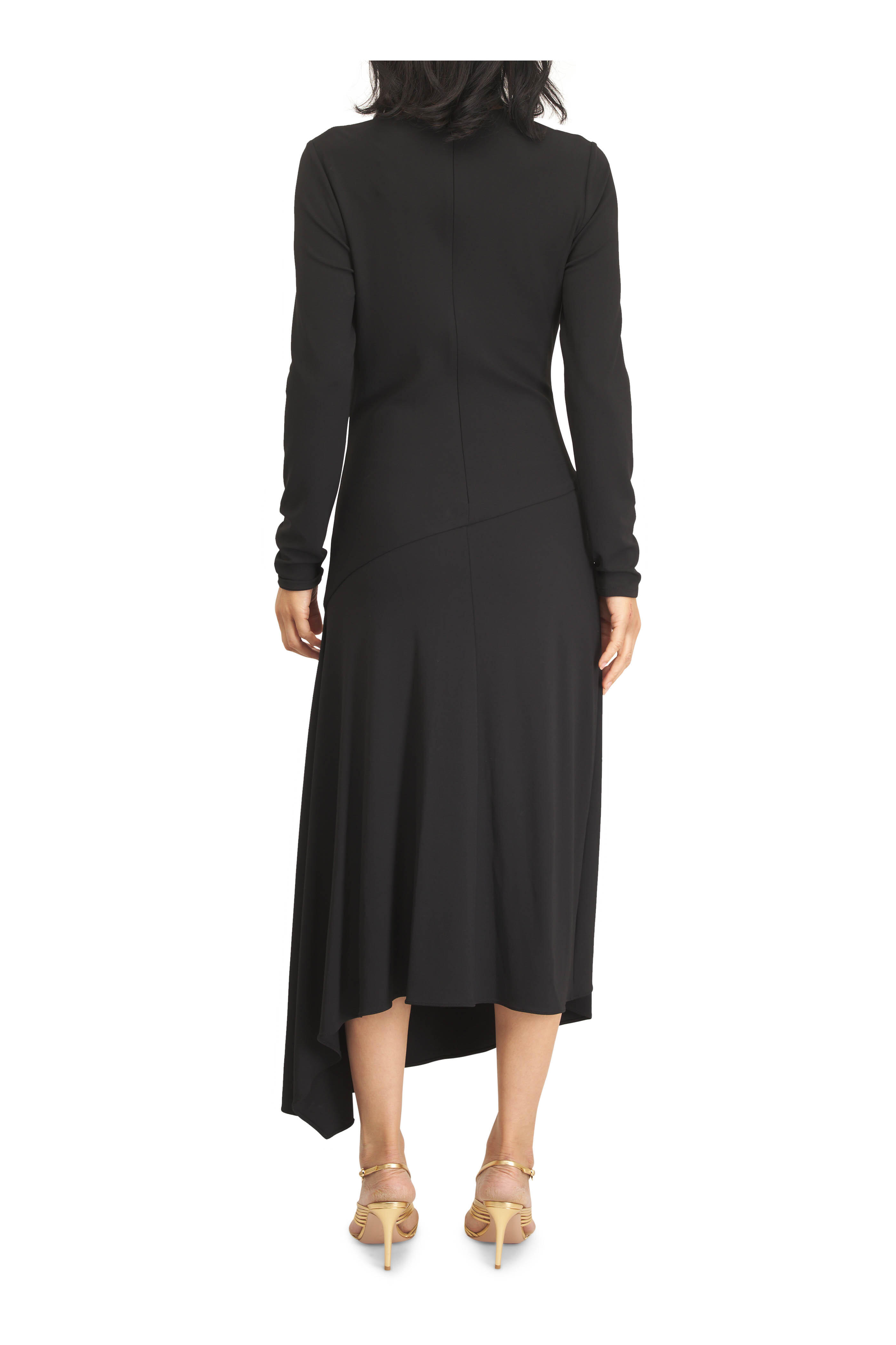 Michael Kors Collection - Black Stretch Matte Jersey Asymmetric Dress - view 3
