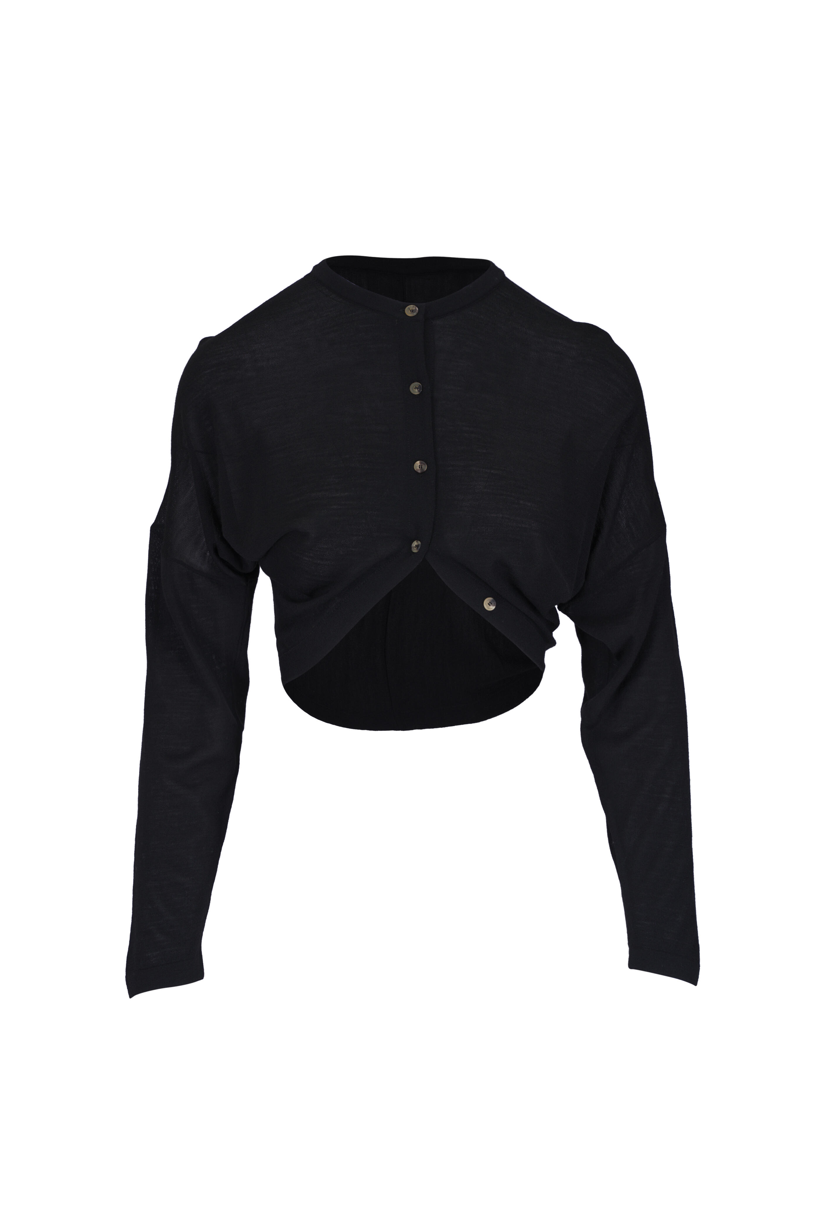 Khaite - Finn Black Crewneck Cardigan - view 1