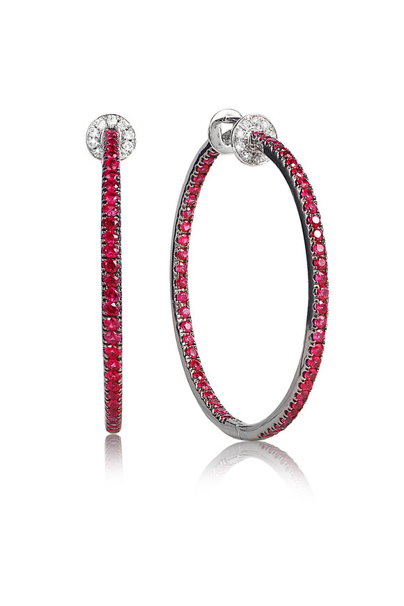 Nam Cho - 18K Ruby Hoops