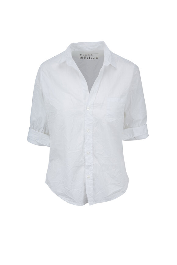 Frank & Eileen Barry White Crinkle Button-Down Shirt